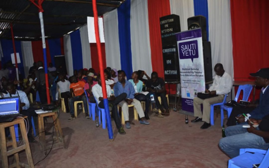 Political debate forum for MCA aspirants in Ngei Ward, Mathare Sub-country, Nairobi